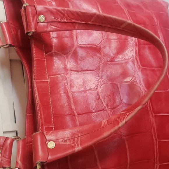 Dooney And Bourke red/pink croc embosed large tote bag - Picture 9 of 10